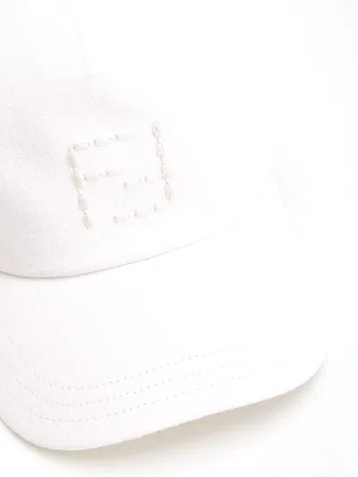Fendi Canvas Baseball Cap Hats White