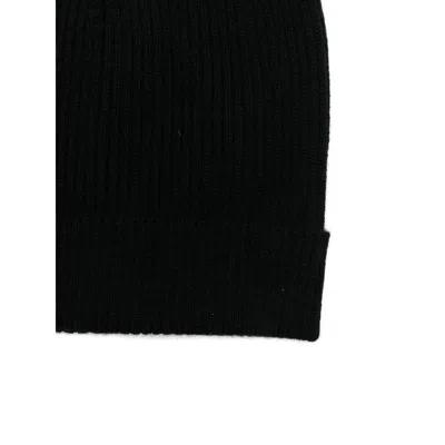 Rick Owens Ribbed Texture Folded Brim Hat In Black