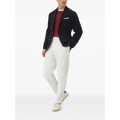 Brunello Cucinelli Cashmere And Silk Crew-neck Sweater In Red