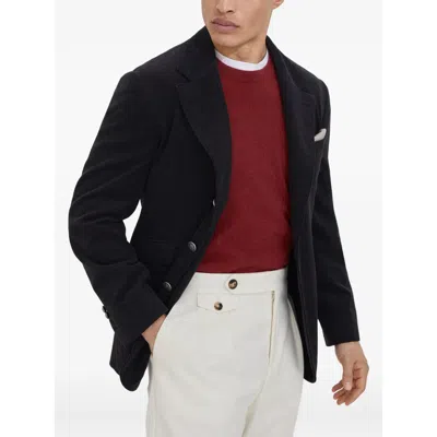 Brunello Cucinelli Cashmere And Silk Crew-neck Sweater In Red