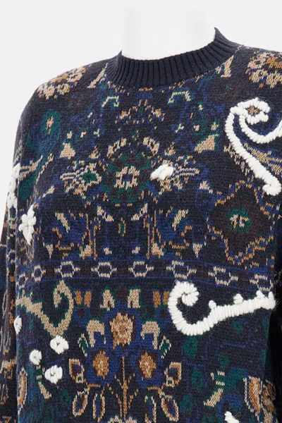 Sacai Jacquard Floral Pullover In Multi