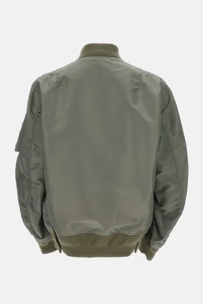 Sacai Khaki Nylon Twill Blouson Bomber Jacket In Green