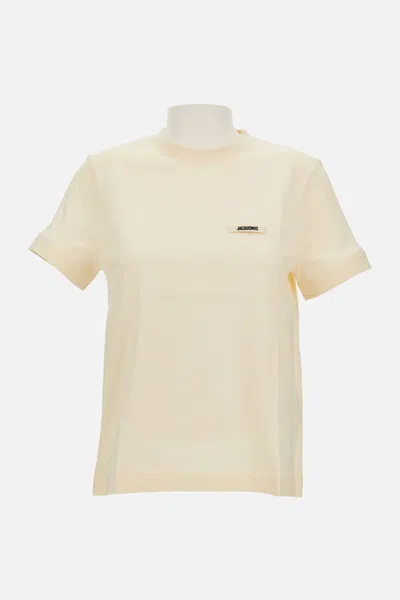 Jacquemus Le Tshirt Gros Grain Short Sleeve In Neutral