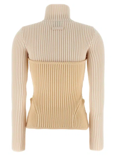 Jean Paul Gaultier Corset Sweater Sweaters And Cardigans White In Brown