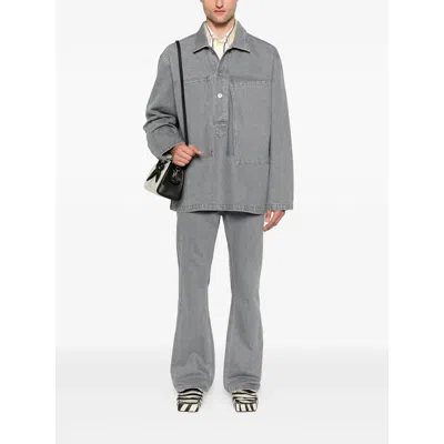 Jw Anderson Cotton  Rubber Denim In Gray