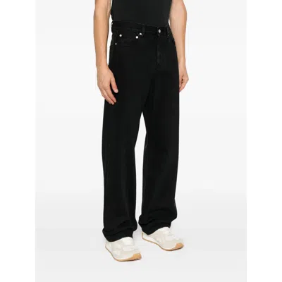 Jacquemus Straight Denim Pants Featuring Belt Loops In Black