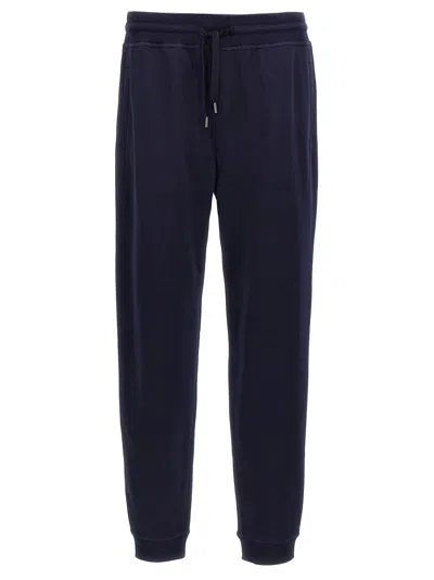 Brunello Cucinelli Cotton Blend Joggers Pants Blue In Blue