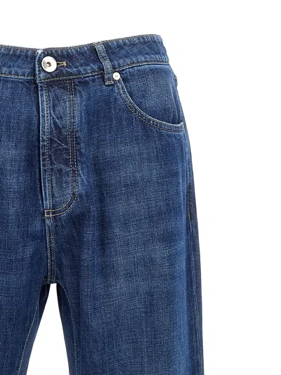 Brunello Cucinelli Denim Jeans With Belt Loops And Contrast Stitching