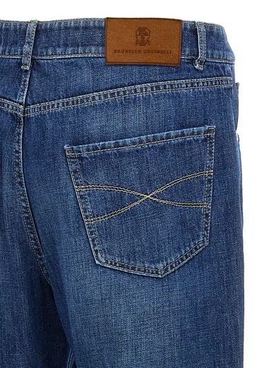 Brunello Cucinelli Denim Jeans With Belt Loops And Contrast Stitching