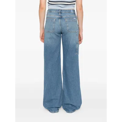 7 For All Mankind Denim Wide-leg Jeans In Blue