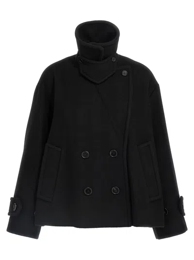 Chloé Double Breasted Wool Coat Coats And Trench Coats Black