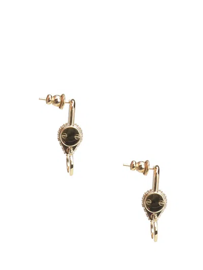 Ferragamo Women Crystal Embellished Padlock Earrings In Yellow