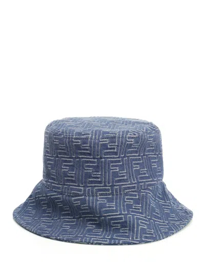 Fendi Ff Jeans Bucket Hats Blue