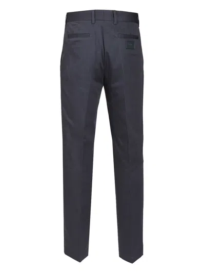Fendi Gabardine Cigarette Trousers Blue In Blue