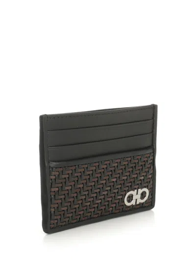 Ferragamo Gancio Woven Card Case Wallets Multicolor In Multi