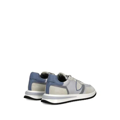 Philippe Model Gray  Blue Sneakers In Gray