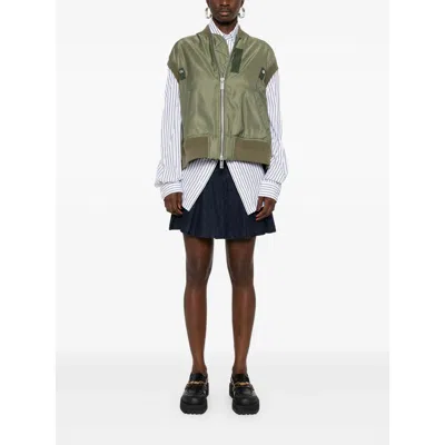 Sacai Waistcoat  Woman Color Green In Green