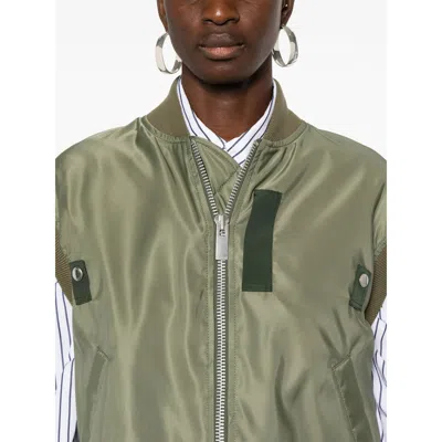 Sacai Waistcoat  Woman Color Green In Green