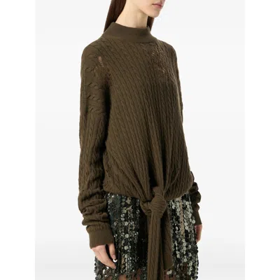 Blumarine Knitwear In Green Polyamide In Brown