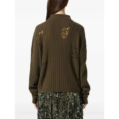 Blumarine Knitwear In Green Polyamide In Brown