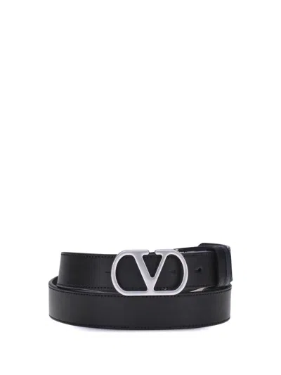 Valentino Garavani Vlogo Signature Belt In Shiny Calfskin 30 Mm