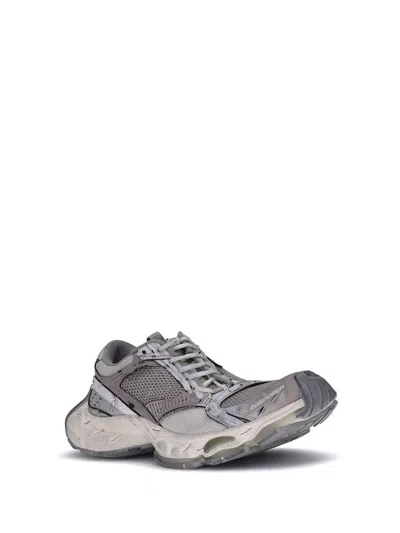 Balenciaga Multicolor Synthetic Leather And Mesh Stapler Sneakers In Gold