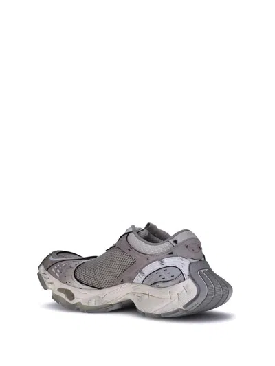 Balenciaga Multicolor Synthetic Leather And Mesh Stapler Sneakers In Gold