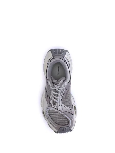 Balenciaga Multicolor Synthetic Leather And Mesh Stapler Sneakers In Gold