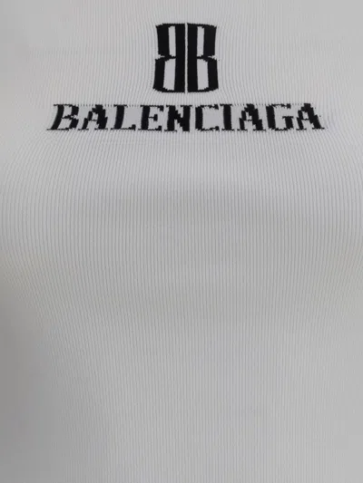 Balenciaga Ribbed Texture Sleeveless Tank Top