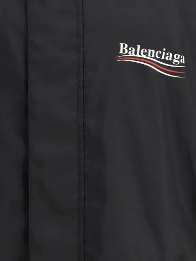 Balenciaga Polyester Jacket With Elastic Cuffs And Hooded Design