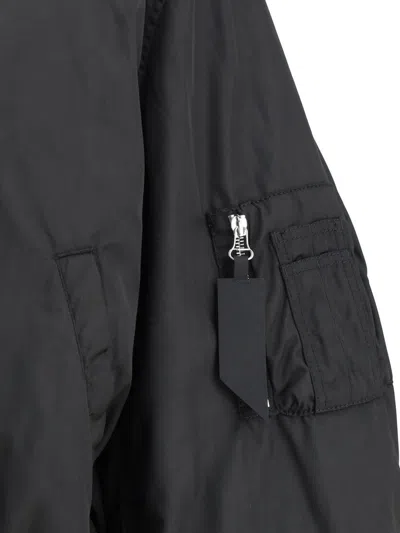 Attico Padded Nylon Oversized Bomber Jacket In Black