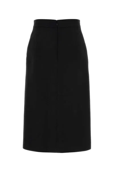 Valentino Garavani Women Skirt With Leather Details In Black
