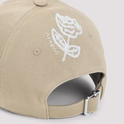 Marni Graphic Embroidered Cotton Canvas Hat