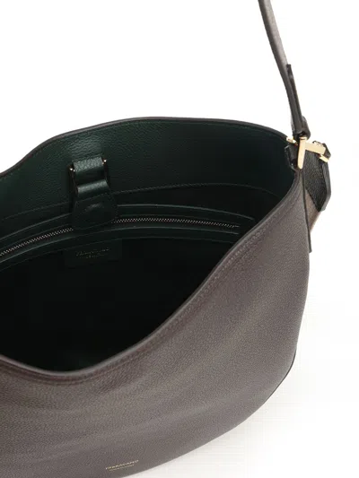 Ferragamo Hobo Smile Medium Bag With Doubel Shoulder Strap Shoulder Bags Brown