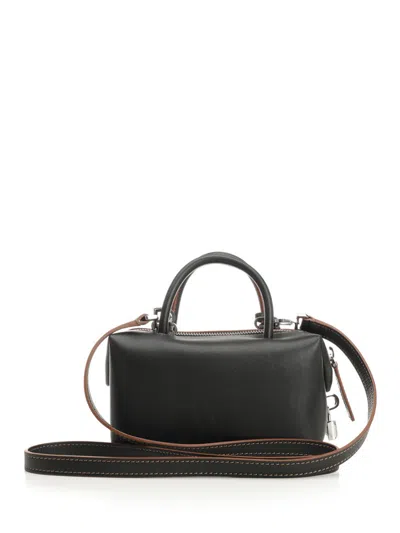 Max Mara Hold All S Square Bauletto Calf Leather Handbag Handbags Black