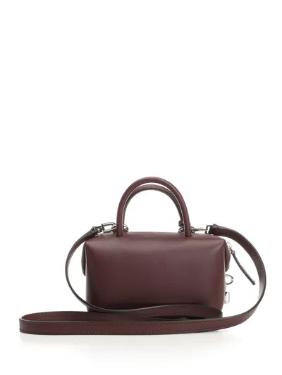Max Mara Hold All S Square Bauletto Calf Leather Handbag Handbags Bordeaux