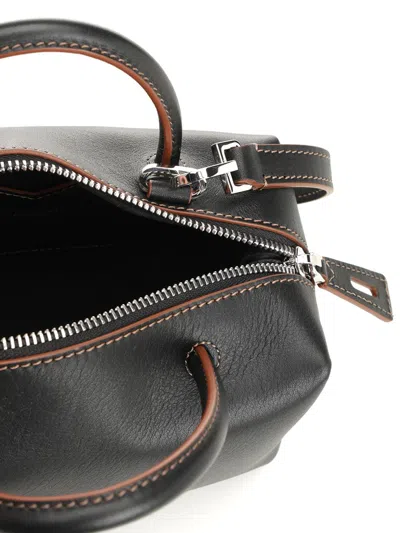 Max Mara Hold All S Square Bauletto Calf Leather Handbag Handbags Black