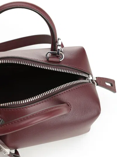 Max Mara Hold All S Square Bauletto Calf Leather Handbag Handbags Bordeaux