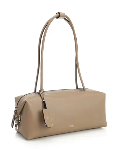 Max Mara Hold All String Small Square Bauletto Shoulder Bag Shoulder Bags Beige
