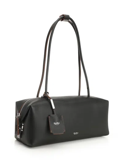 Max Mara Hold All String Small Square Bauletto Shoulder Bag Shoulder Bags Black