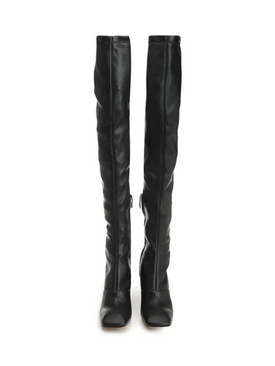 Chloé 80mm Janis Stretch-leather Square-toe Boots