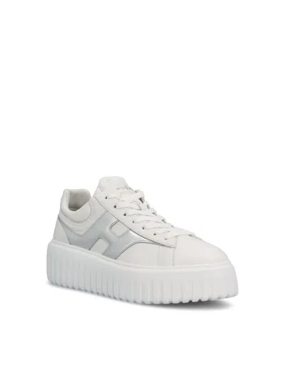 Hogan H-stripes Leather Sneakers In White