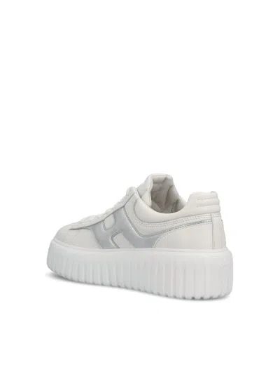 Hogan H-stripes Leather Sneakers In White