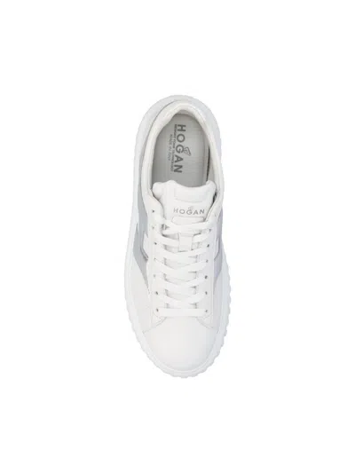 Hogan H-stripes Leather Sneakers In White