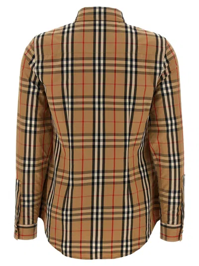 Burberry 'curved Hem Buttoned Cuffs Long Sleeves Shirt' In Brown