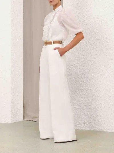 Zimmermann Acacia Flared Linen Trousers