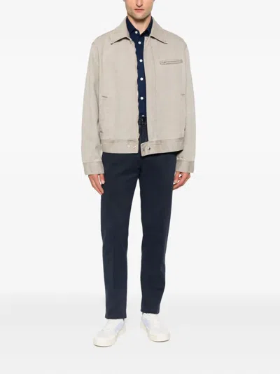 Kiton Long Sleeve Button Down Shirt In Blue