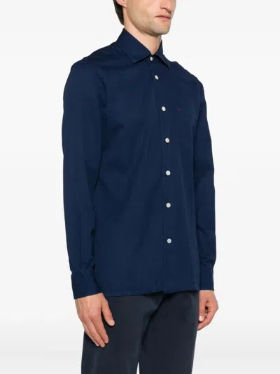 Kiton Long Sleeve Button Down Shirt In Blue