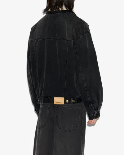 Isabel Marant Shearling Collar Buttoned Jackson Jacket In Black