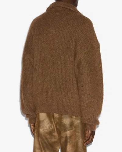 Isabel Marant Half Zip Sweater High Collar In Brown